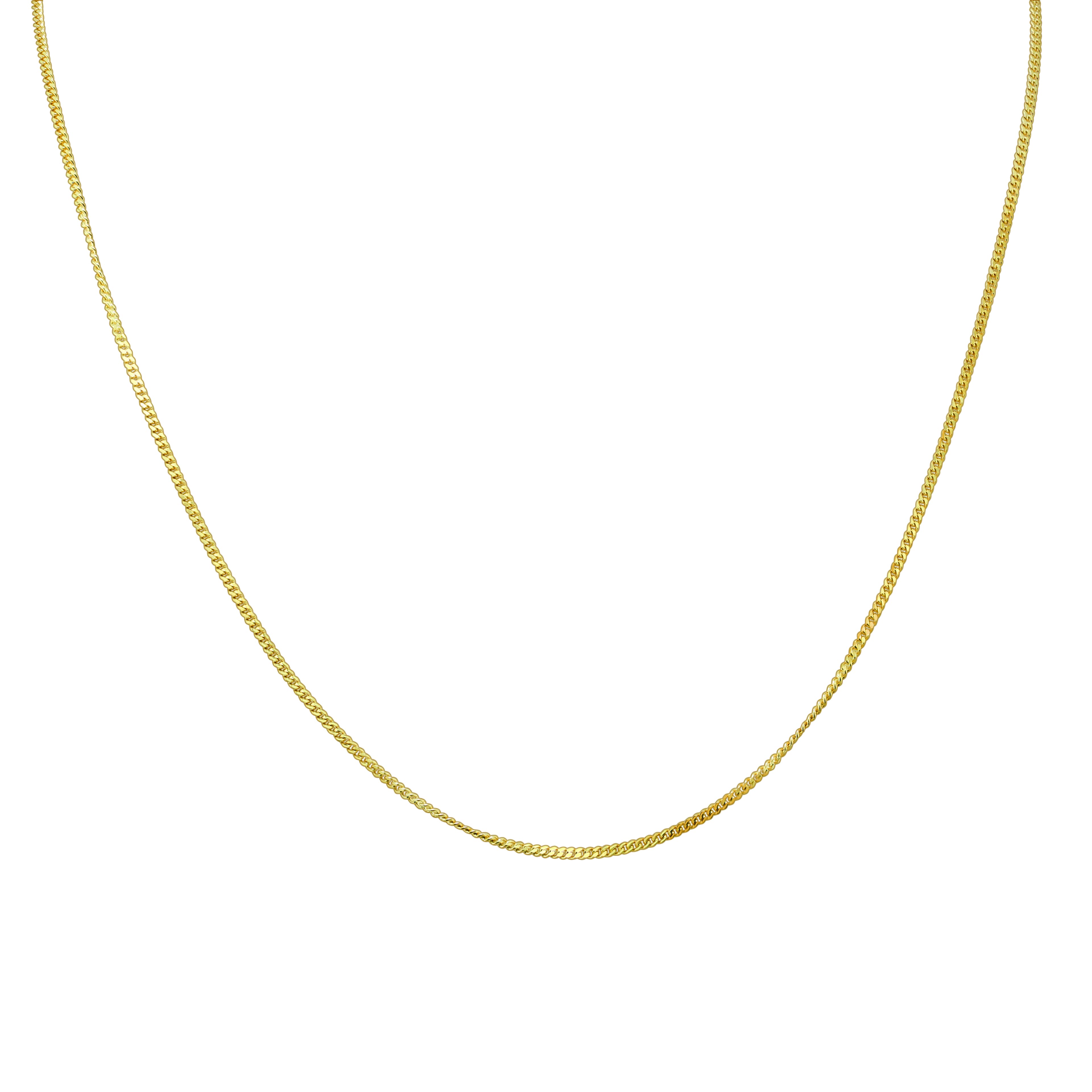 14K Yellow Gold 1.5mm Diamond Cut Gourmette Chain with Lobster Clasp - 20 Inch