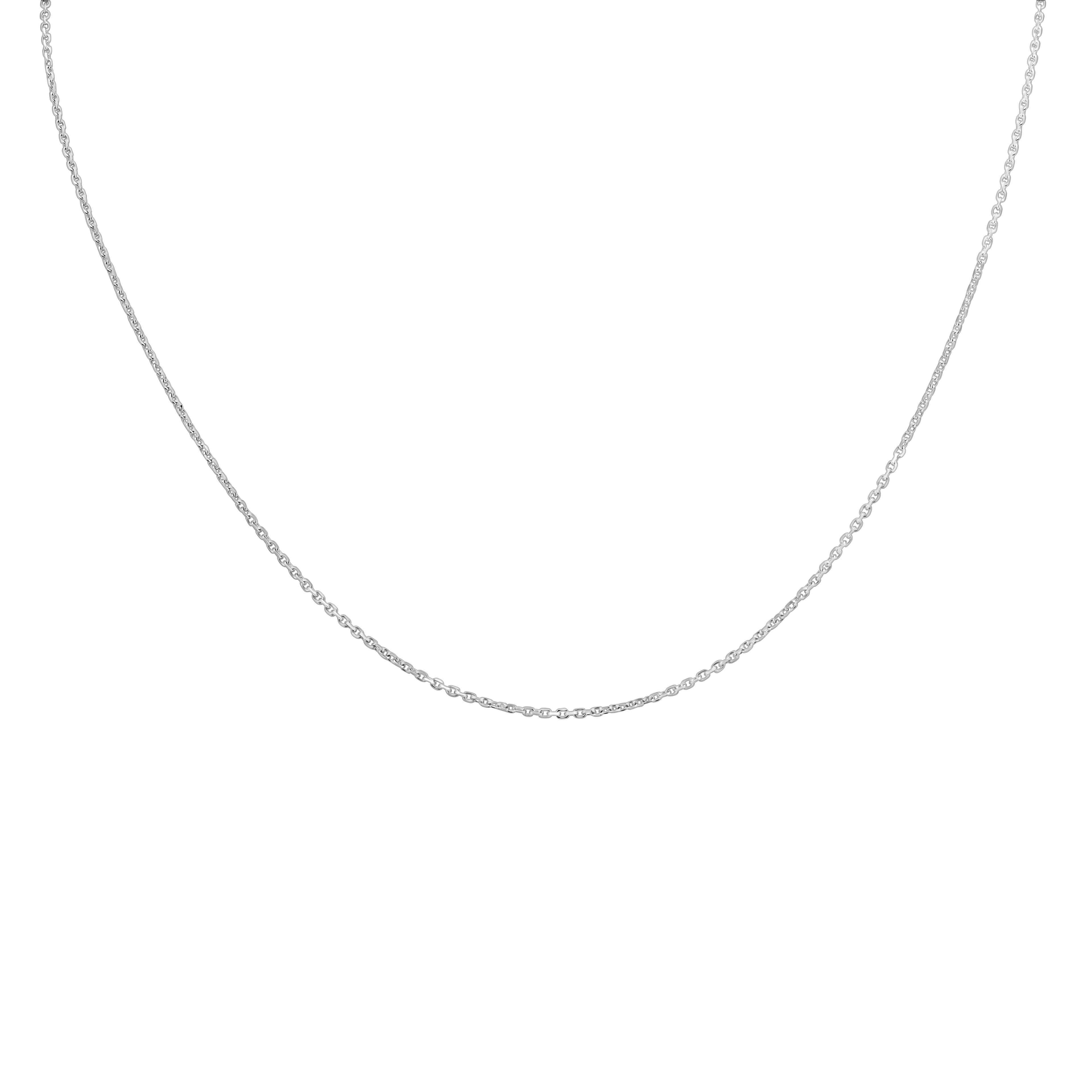 14K White Gold 1.4mm Diamond Cut Cable Chain with Lobster Clasp - 20 Inch