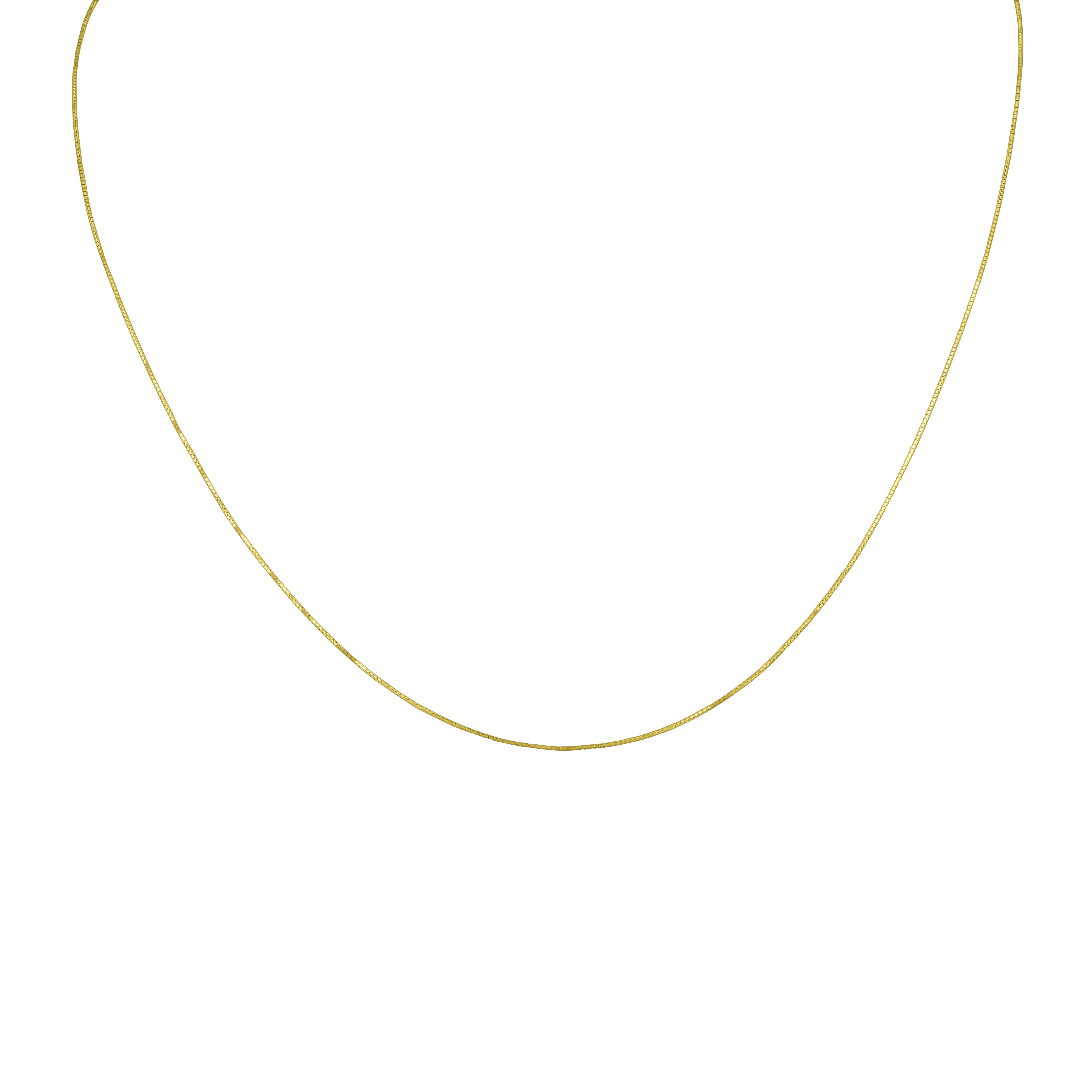 14K Yellow Gold 0.53mm Box Chain with Lobster Clasp - 24 Inch
