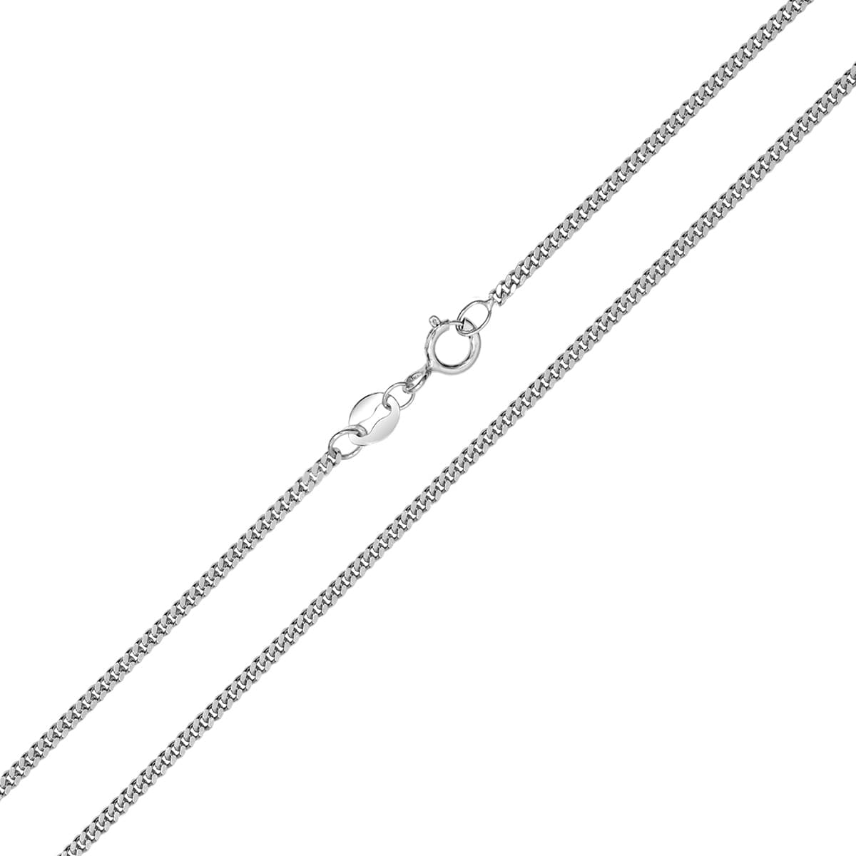 10K White Gold 1.5mm Diamond Cut Gormette Chain with Spring Ring Clasp - 16 Inch