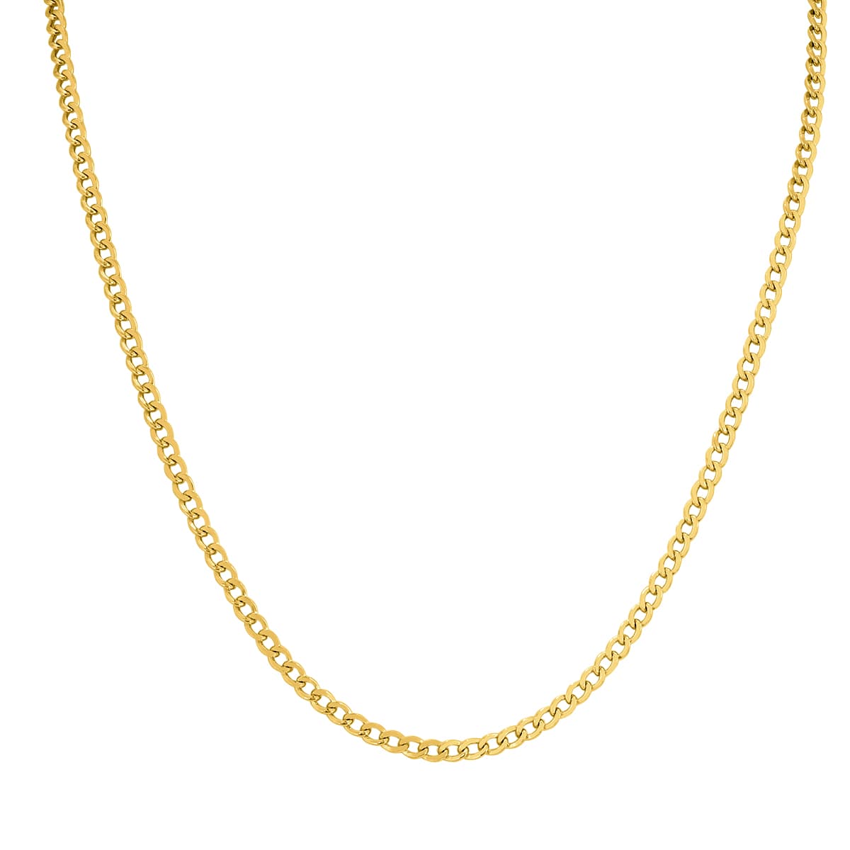 14K Yellow Gold Filled 3.3MM Curb Link Chain with Lobster Clasp - 18 INCH