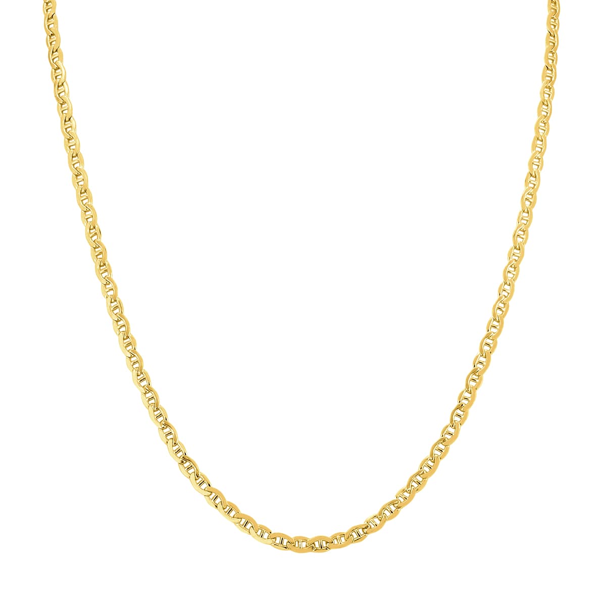 14K Yellow Gold Filled 3.2MM Mariner Link Chain with Lobster Clasp - 36 Inch