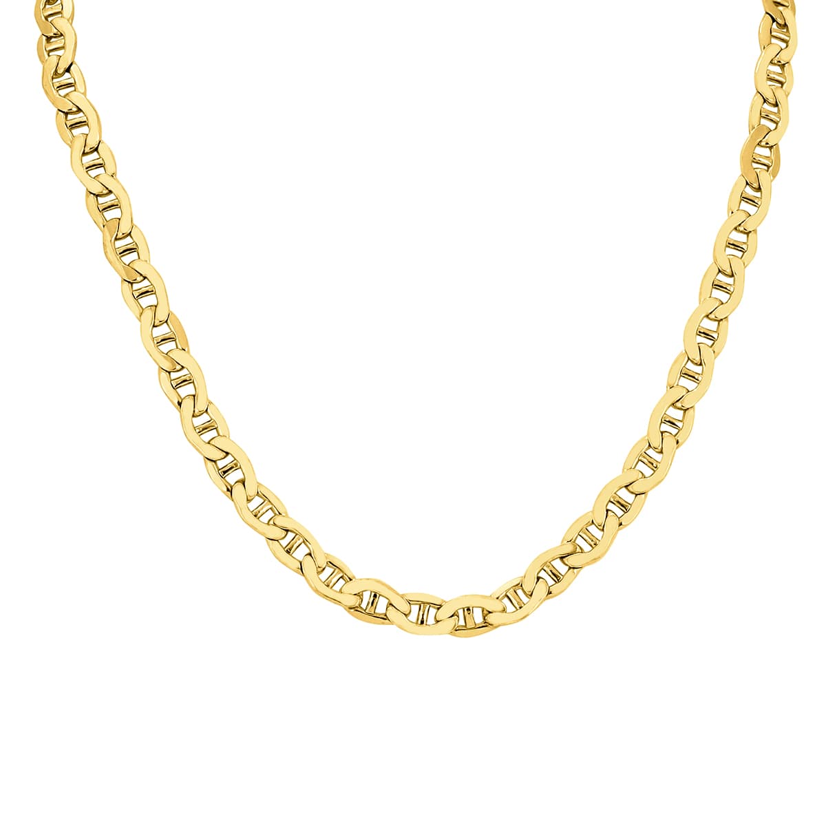 14K Yellow Gold Filled 7.4MM Mariner Link Chain with Lobster Clasp - 24 Inch