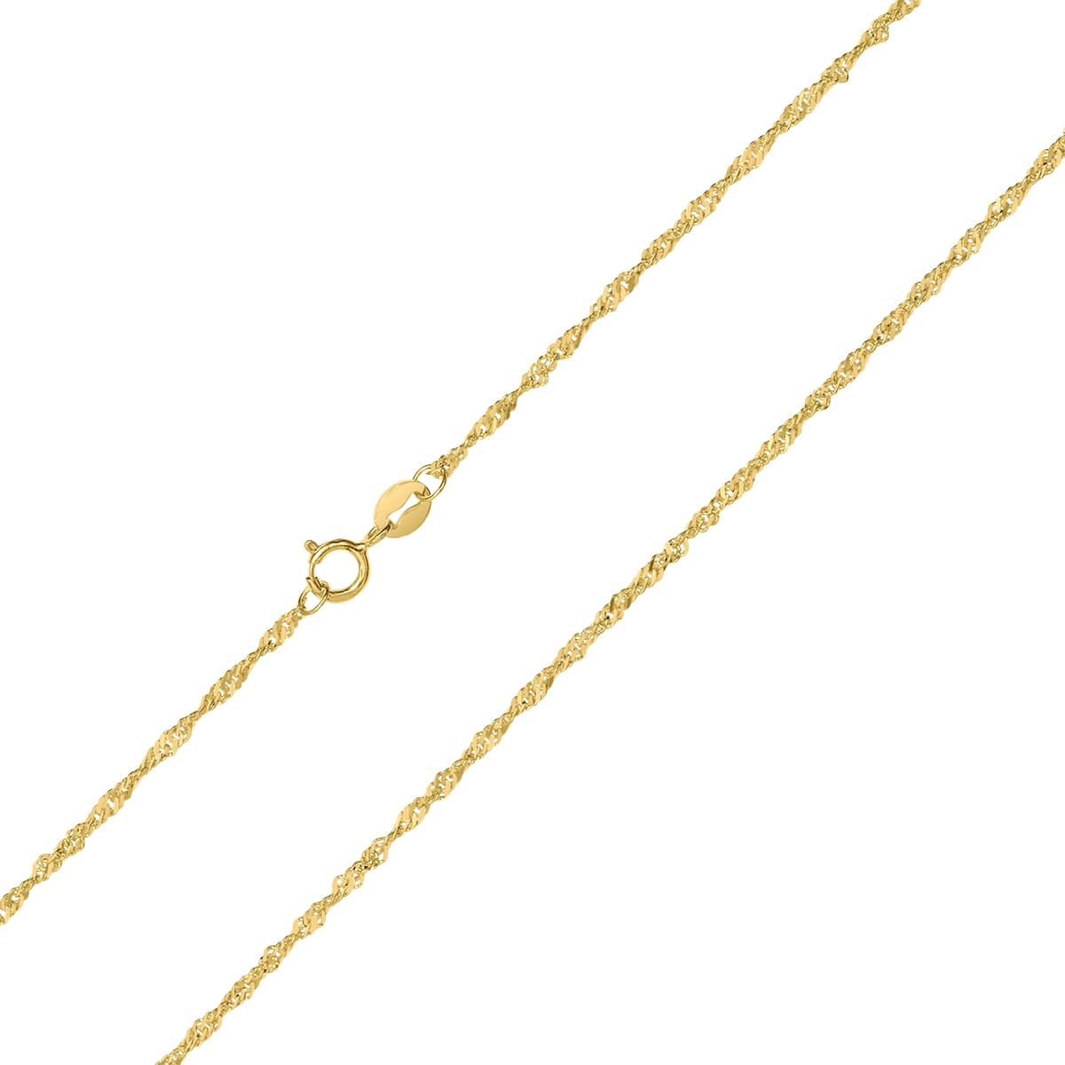 10K Yellow Gold 1.5mm Singapore Chain with Spring Ring Clasp - 24 Inch