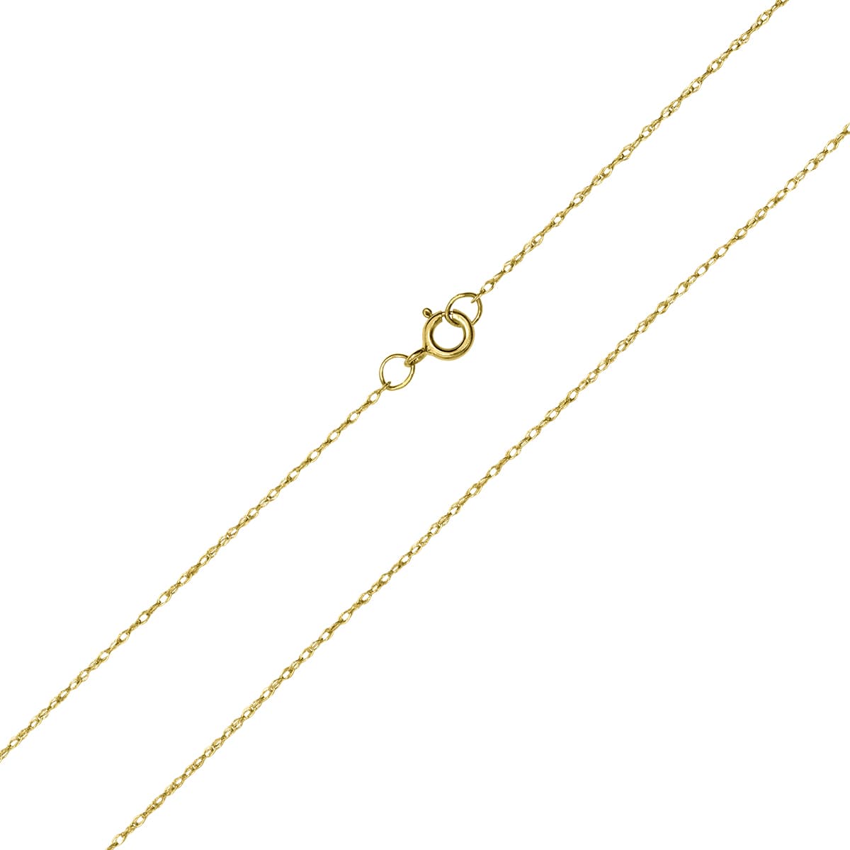 10K Yellow Gold.3MM Shiny Carded Rope Chain with Spring Ring Clasp - 16 Inch