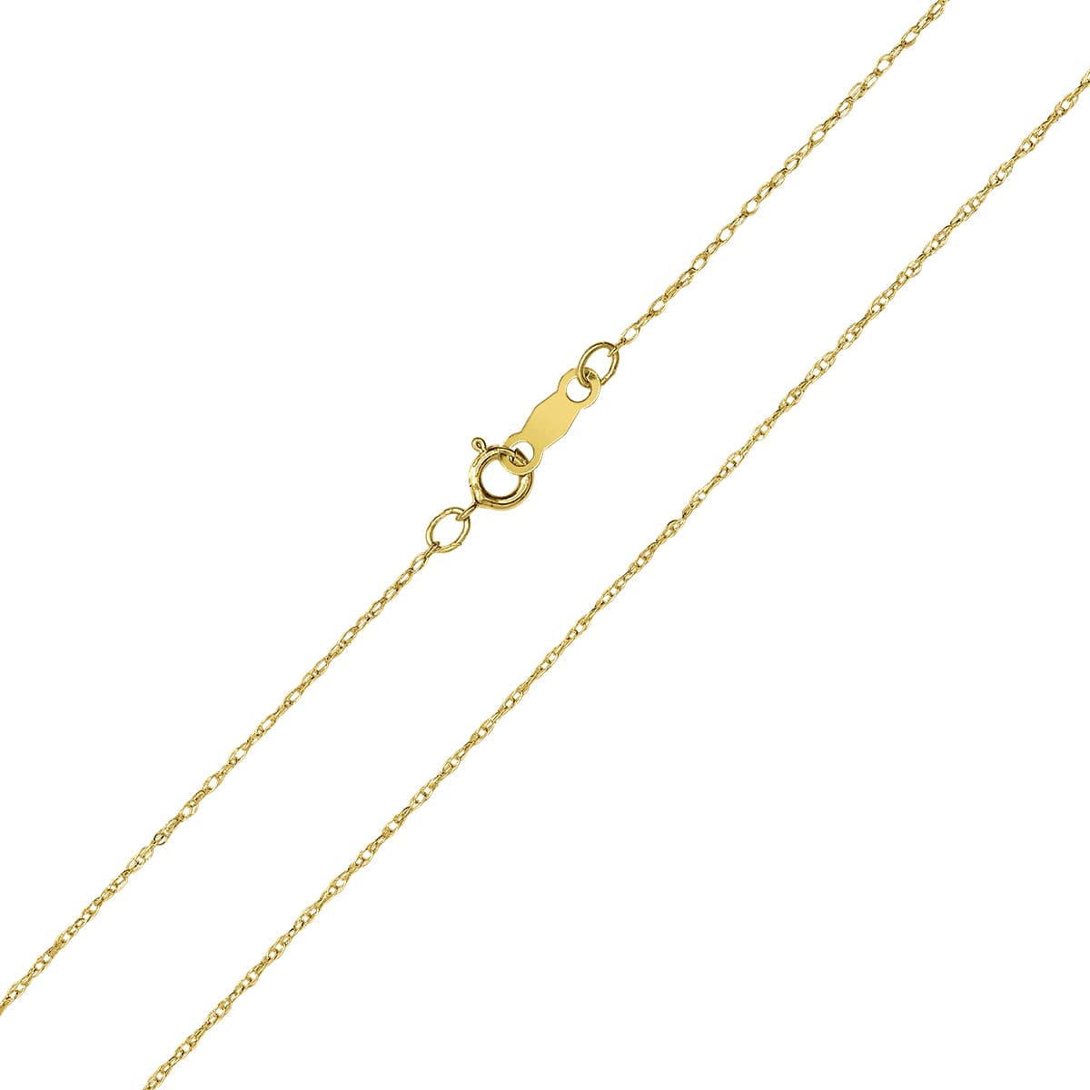 10K Yellow Gold.7MM Shiny Carded Rope Chain with Spring Ring Clasp - 16 Inch