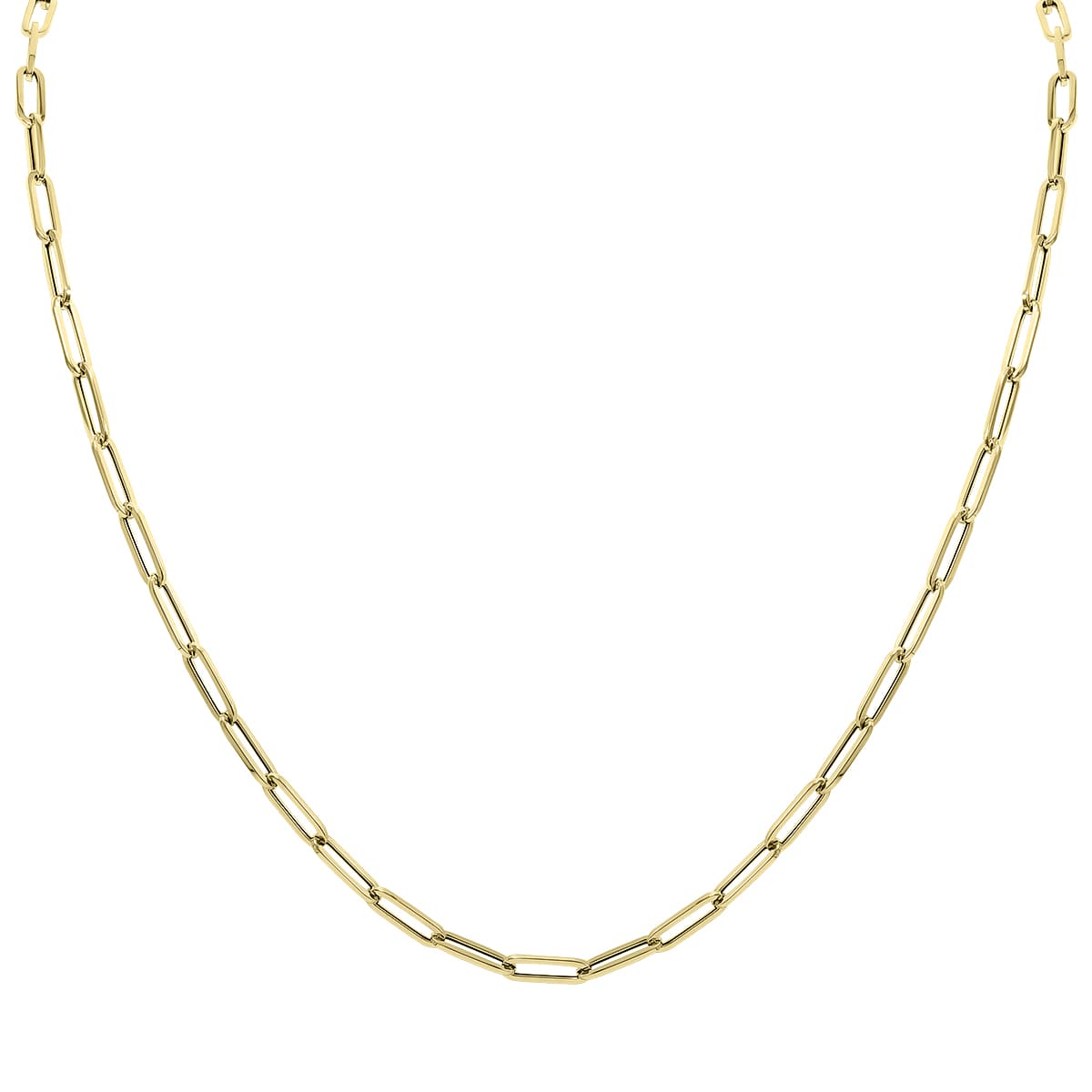 10K Yellow Gold 4.2MM Lite Paperclip Chain With Lobster Clasps - 24 Inch