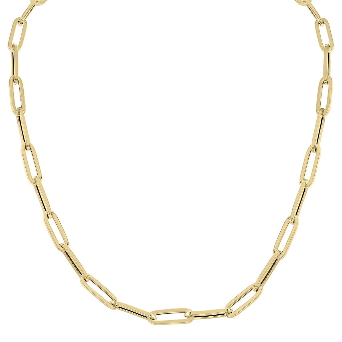 14K Yellow Gold Bold Paperclip Necklace With Lobster Clasps - 18 Inch
