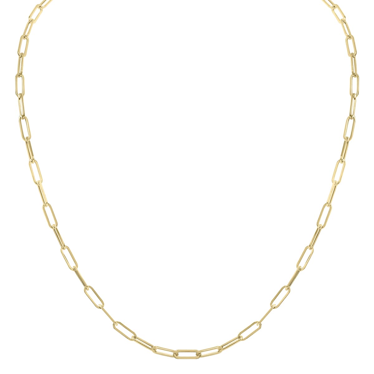 14K Yellow Gold Dainty Paperclip Necklace With Lobster Clasp - 16 Inch