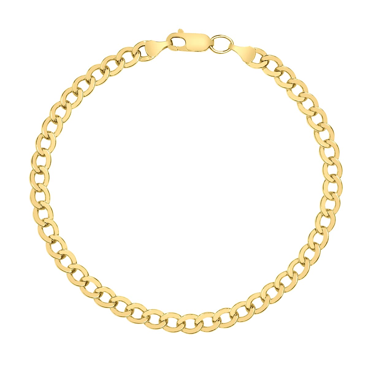 14K Yellow Gold Filled 4.9MM Curb Link Bracelet with Lobster Clasp