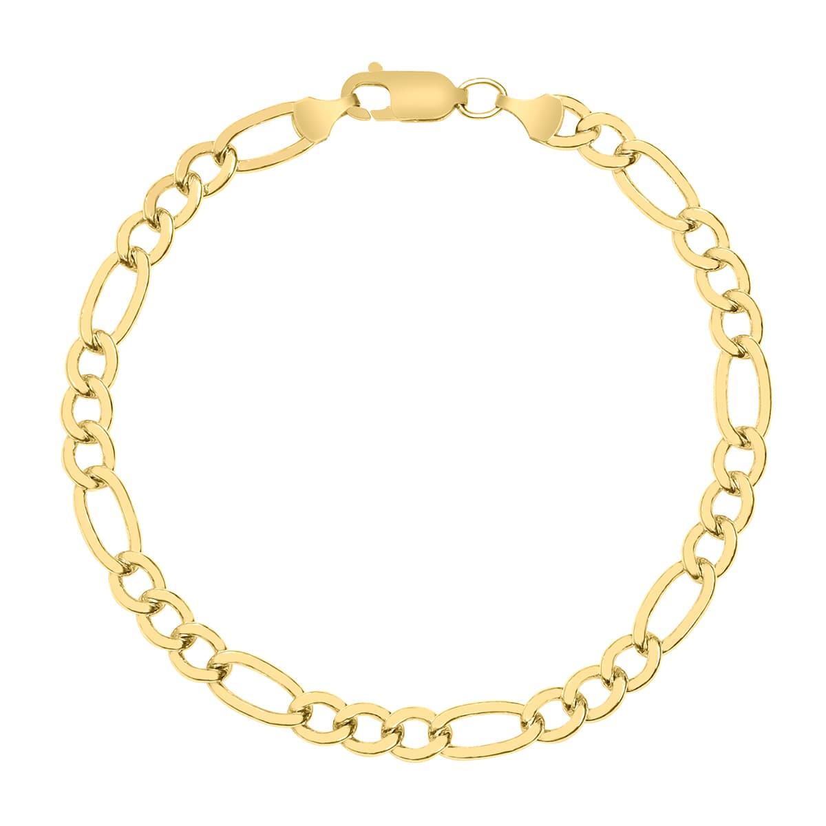 14K Yellow Gold Filled 6MM Figaro Bracelet with Lobster Clasp
