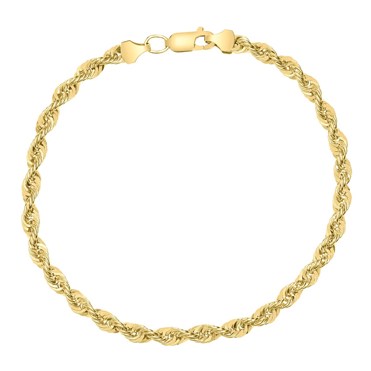 14K Yellow Gold Filled 4.5MM Rope Chain Bracelet with Lobster Clasp