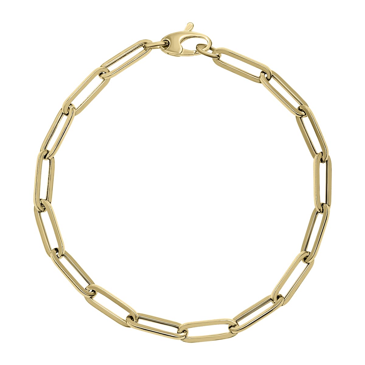 14K Yellow Gold 4.2MM Paperclip Bracelet With Lobster Clasp