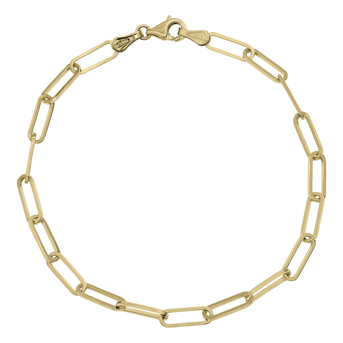 14K Yellow Gold 3.6MM Paperclip Bracelet With Lobster Clasp