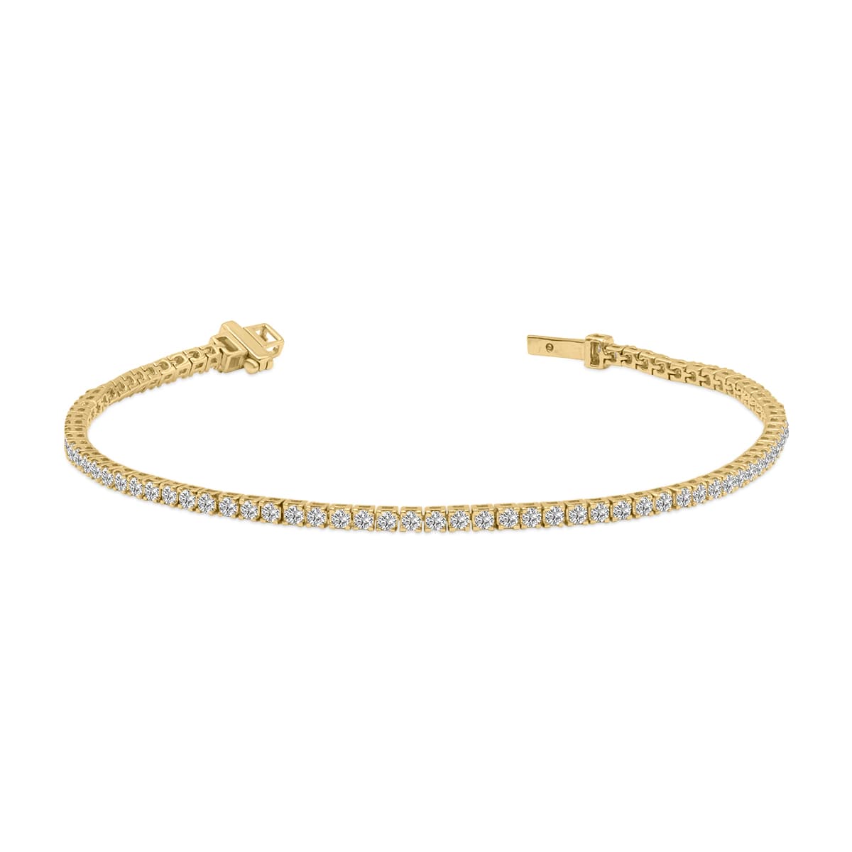 2 Carat TW Lab Grown Diamond Tennis Bracelet in 14K Yellow Gold