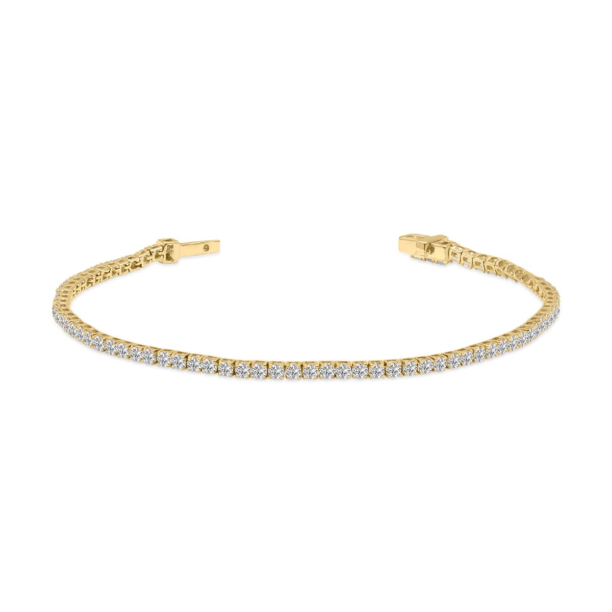 3 Carat TW Lab Grown Diamond Tennis Bracelet in 14K Yellow Gold