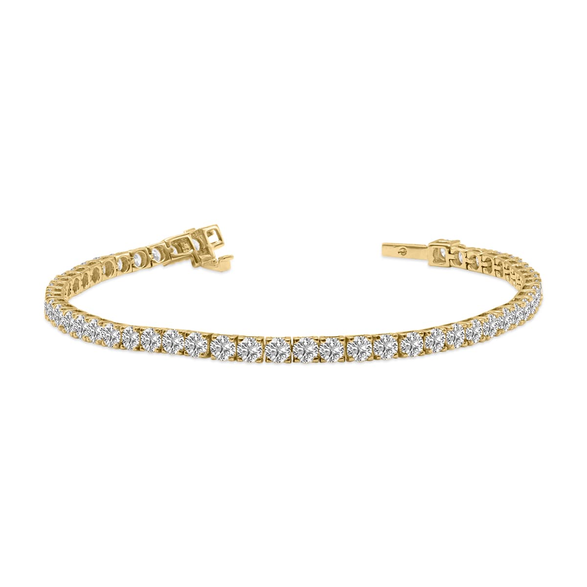 8 Carat TW Lab Grown Diamond Tennis Bracelet in 14K Yellow Gold