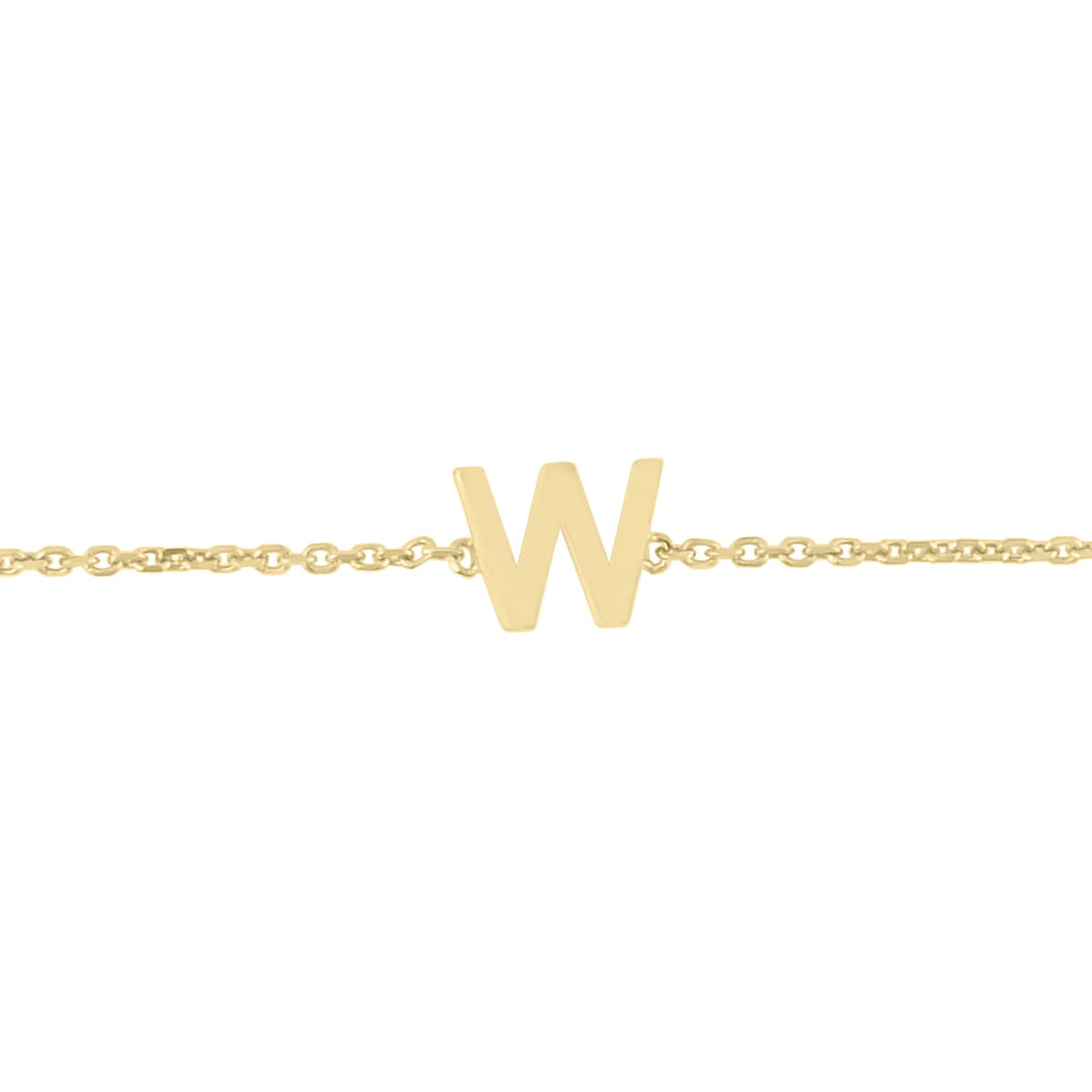 14K Solid Yellow Gold W Mini Initial Bracelet