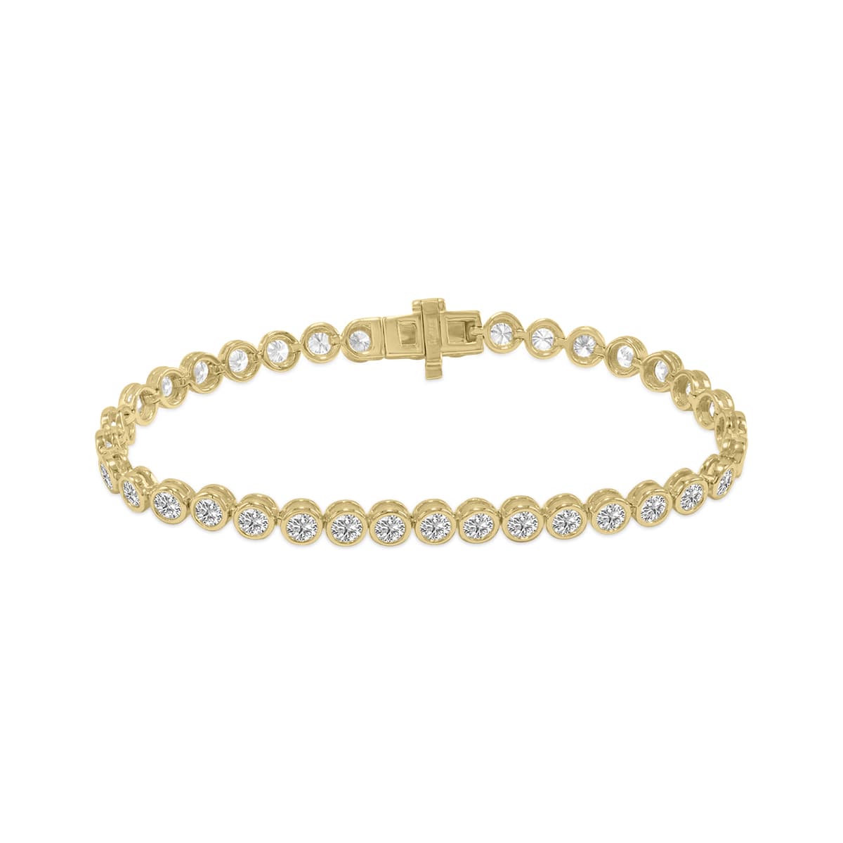 5 Carat TW Bezel Set Lab Grown Diamond Bracelet in 14K Yellow Gold