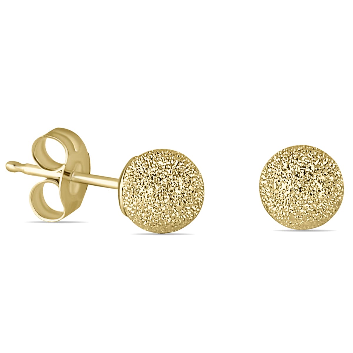 14K Yellow Gold 5mm Laser Cut Ball Stud Earrings