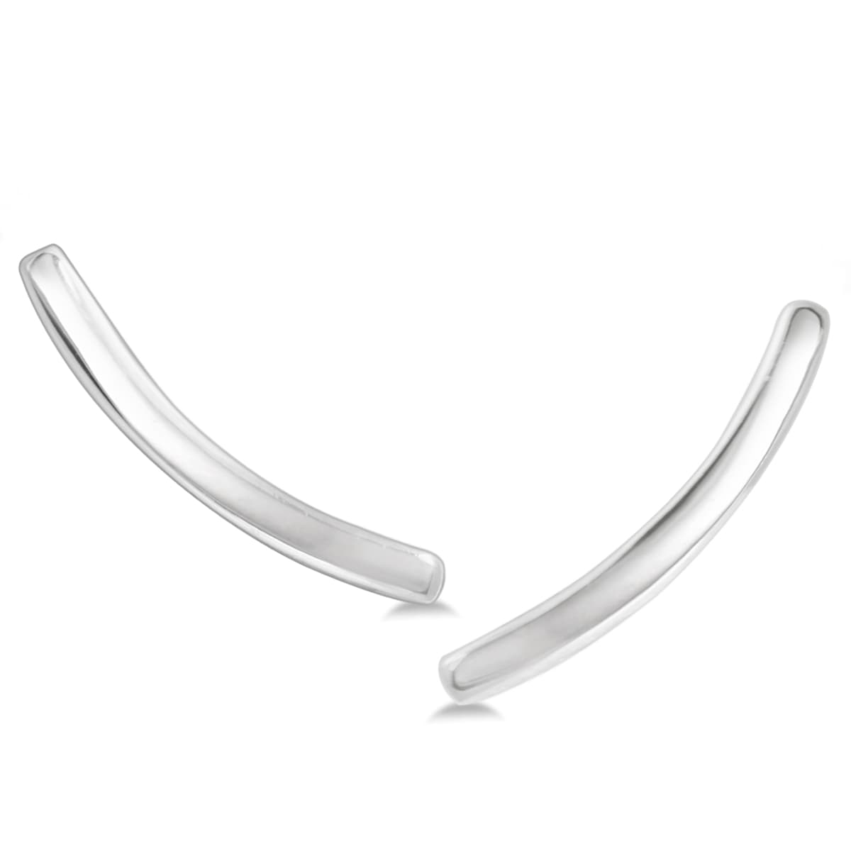 14K White Gold Bar Climber Earrings
