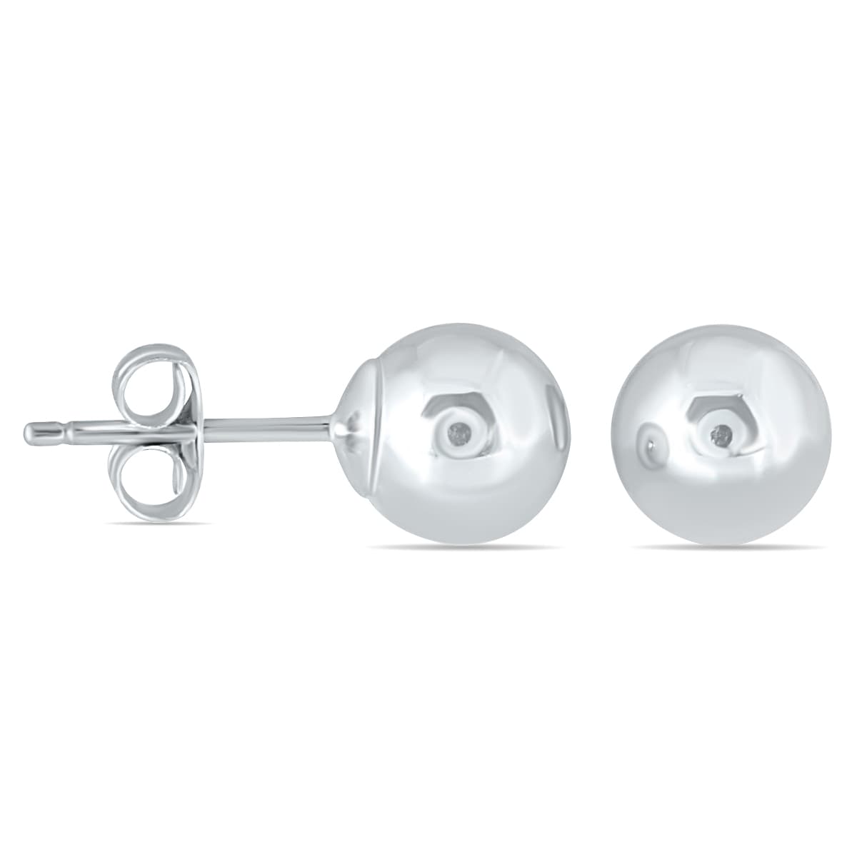 10K White Gold 5mm Ball Stud Earrings