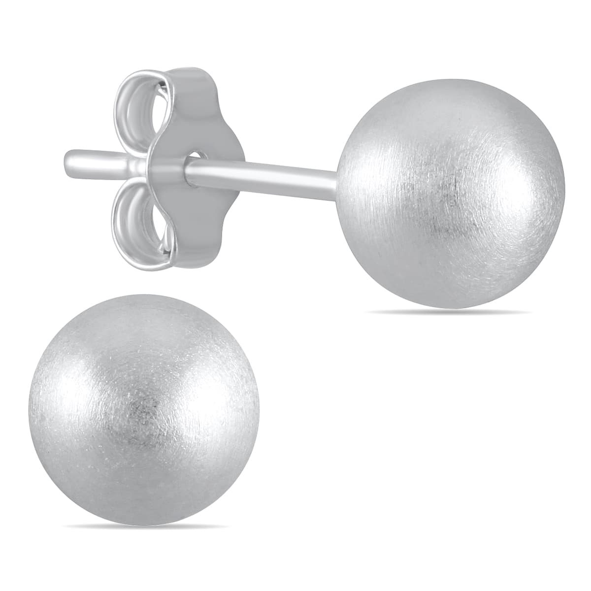 7mm Satin Finish Ball Stud Earrings in.925 Sterling Silver