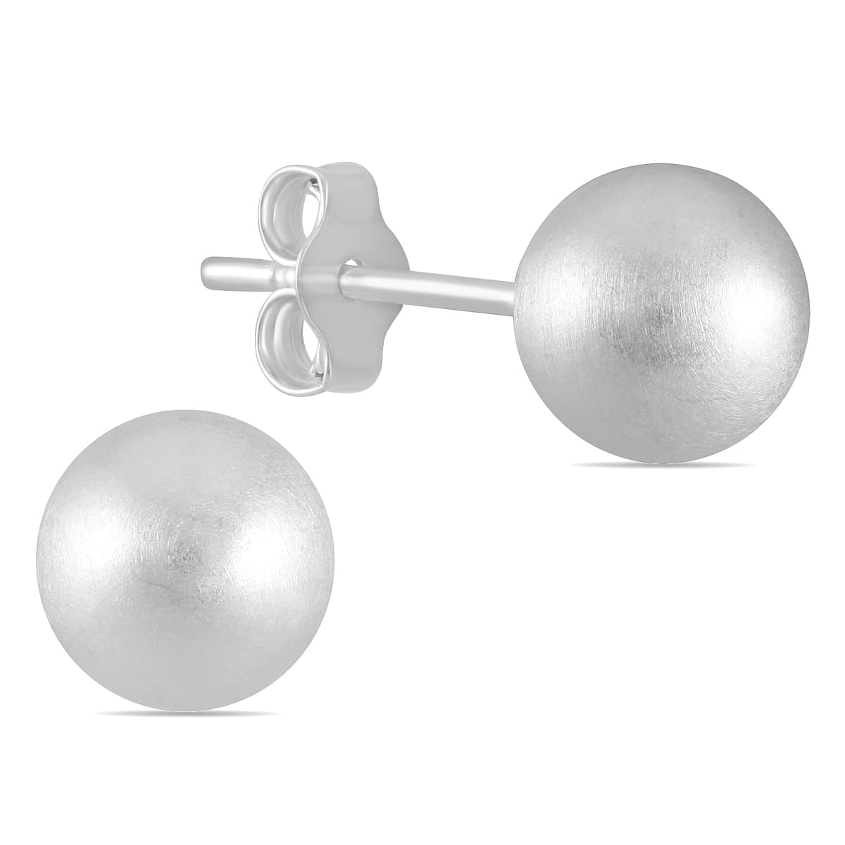6mm Satin Finish Ball Stud Earrings in.925 Sterling Silver