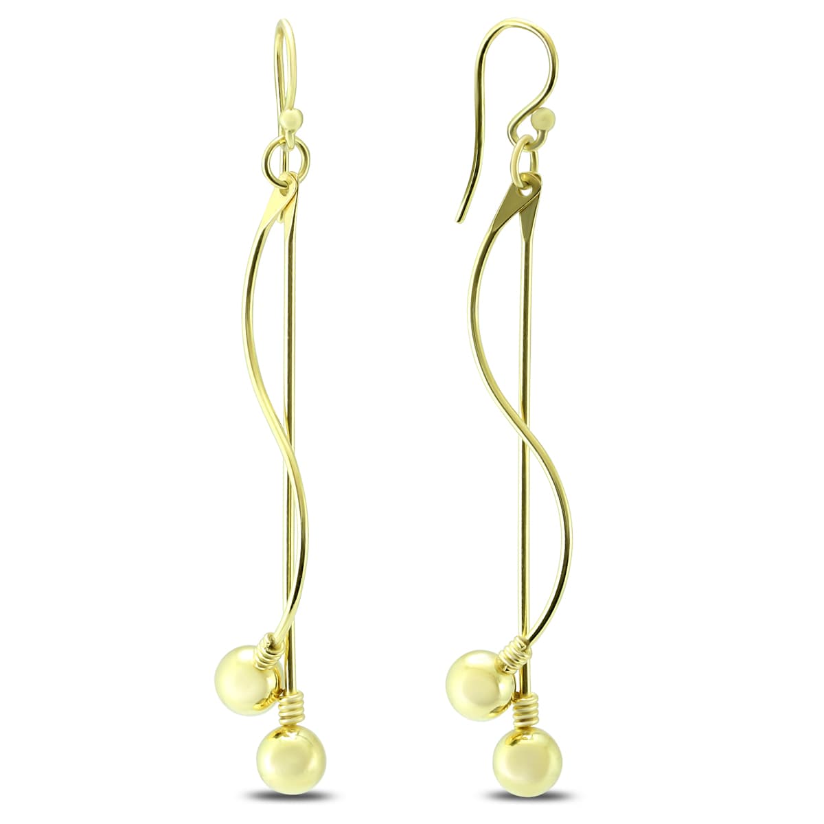 Ball Stud Swirl Drop Earrings in.925 Sterling Silver