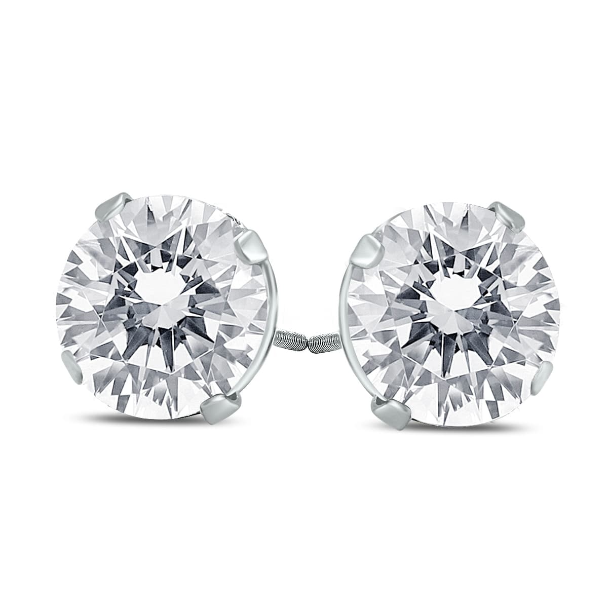 1 1/2 Carat TW Diamond Solitaire Earrings in 14K White Gold (H-I Color, I1-I2 Clarity)
