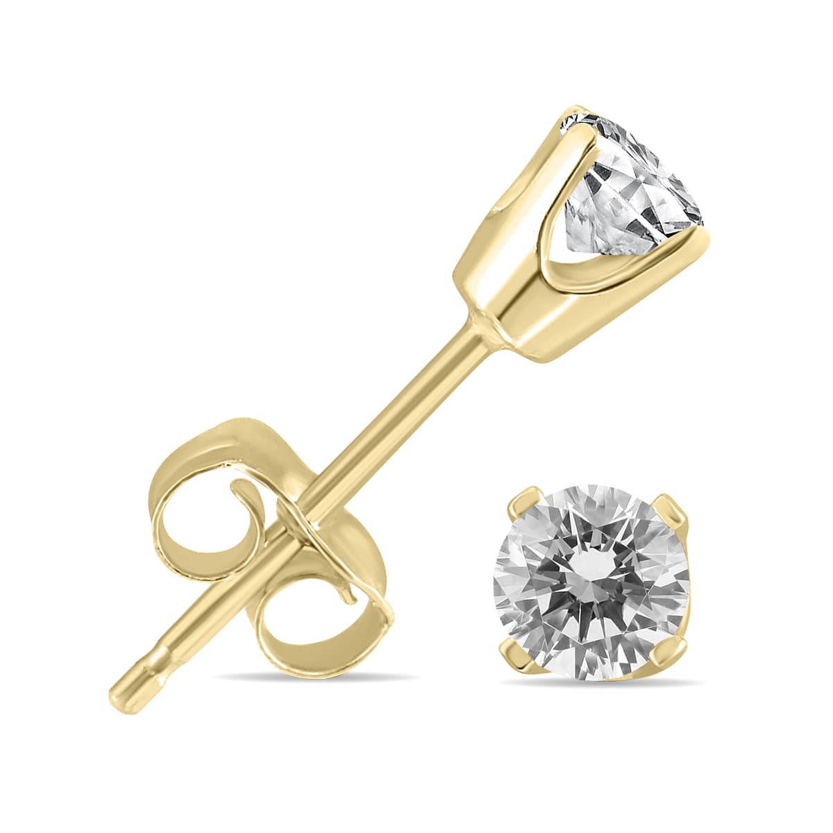 1/2 Carat TW Round Diamond Studs 14K Yellow Gold
