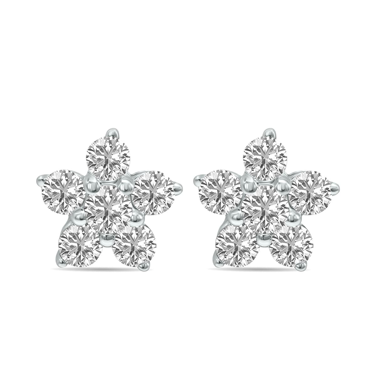1/2 CTW Star Lab Grown Diamond Earrings in 10K White Gold (F-G Color, VS1- VS2 Clarity)