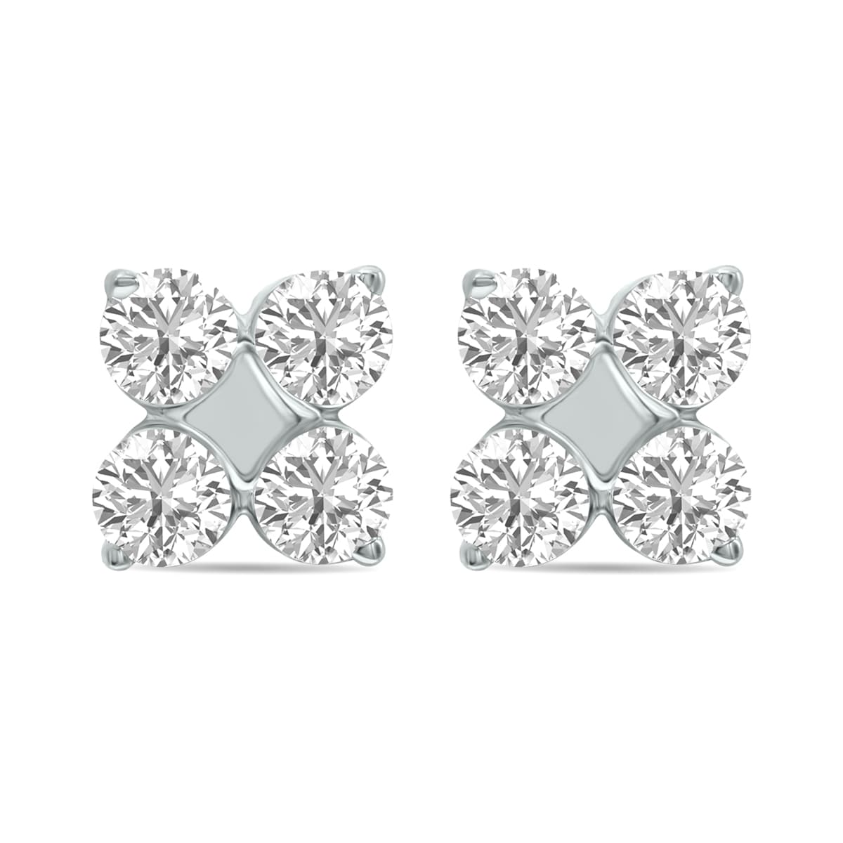 1/2 CTW Lab Grown Diamond Snowflake Earrings in 10K White Gold (F-G Color, VS1- VS2 Clarity)