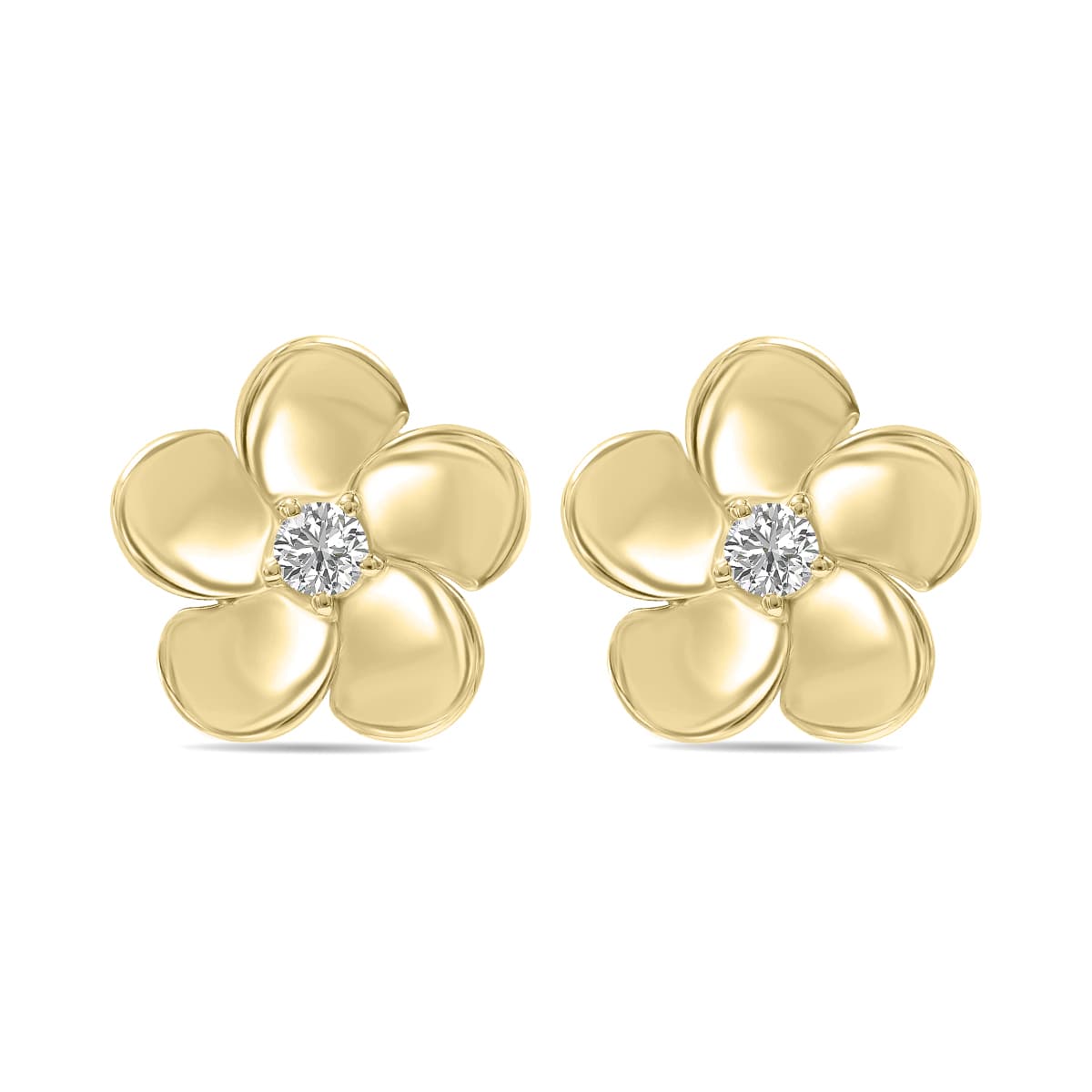 1/3 CTW Lab Grown Diamond Flower Stud Earrings in 10K Yellow Gold (F-G Color, VS1- VS2 Clarity