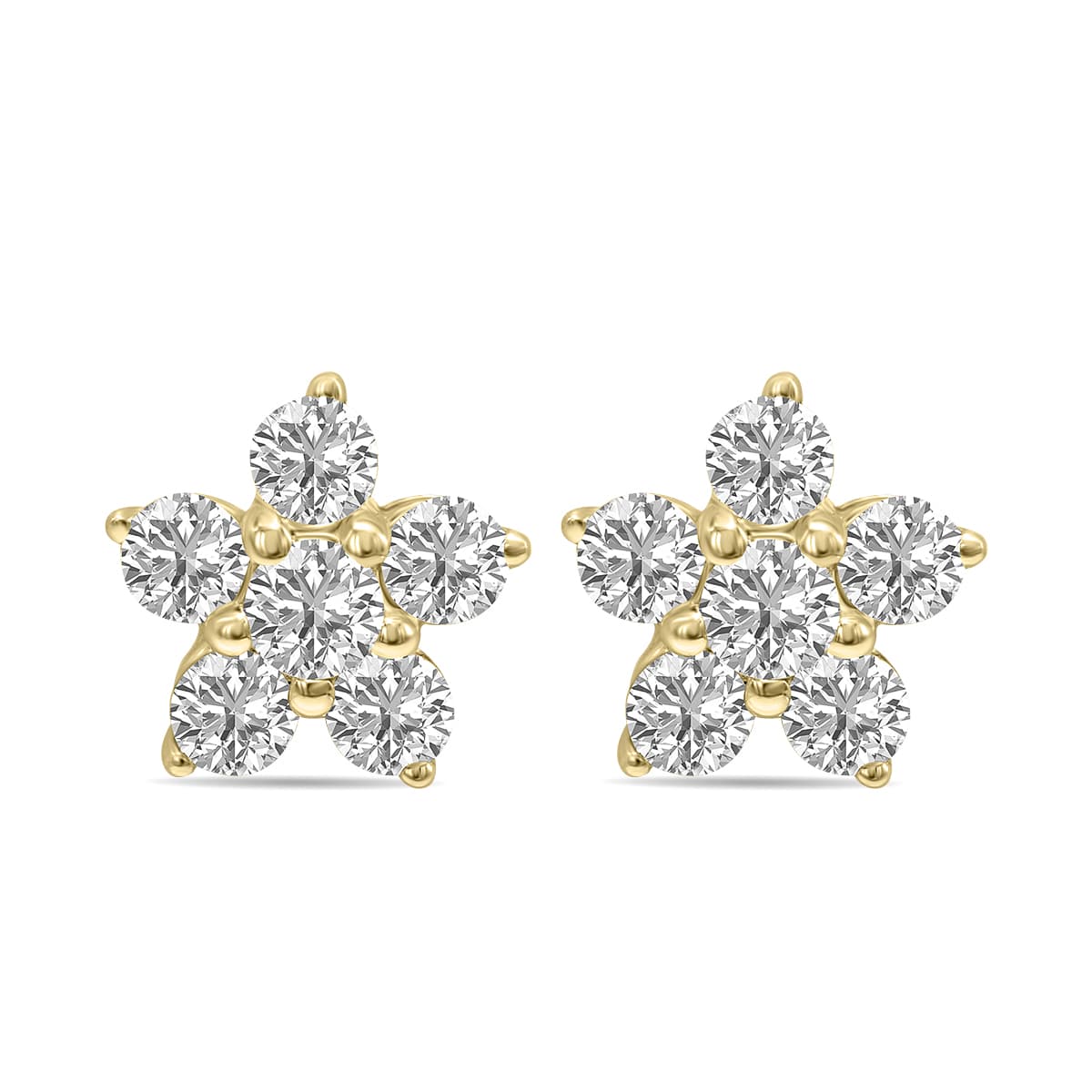 1/2 CTW Star Lab Grown Diamond Earrings in 10K Yellow Gold (F-G Color, VS1- VS2 Clarity)