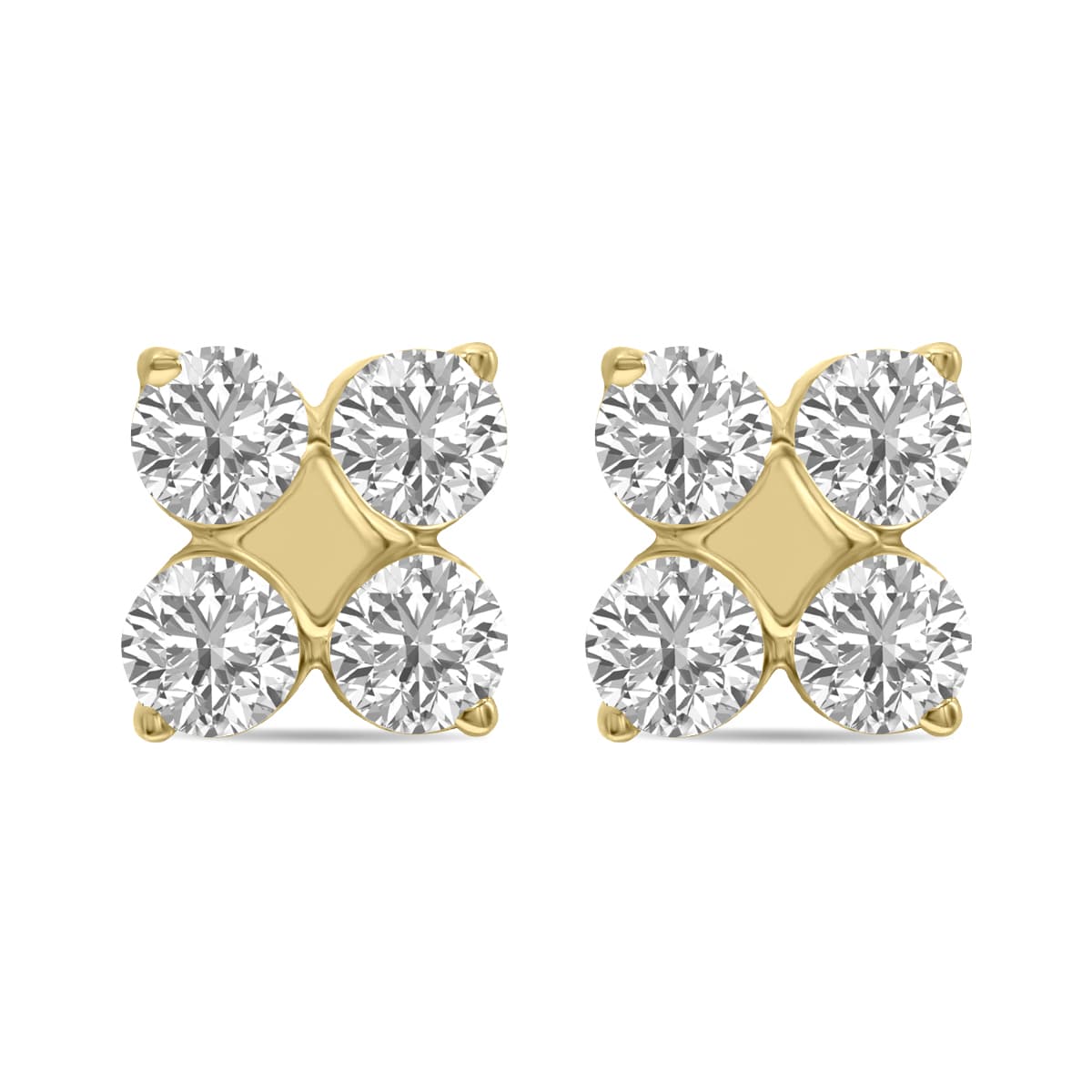 1/2 CTW Lab Grown Diamond Snowflake Earrings in 10K Yellow Gold (F-G Color, VS1- VS2 Clarity)