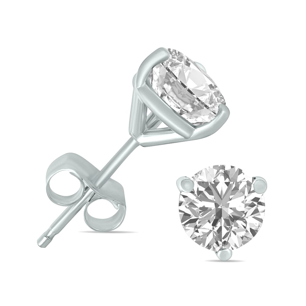 6 Carat TW Lab Grown Diamond Martini Set Round Earrings in 14K White Gold
