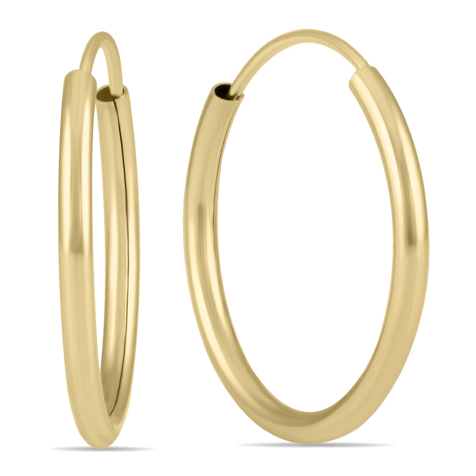 16MM Endless Hoop Earring 14k Yellow Gold