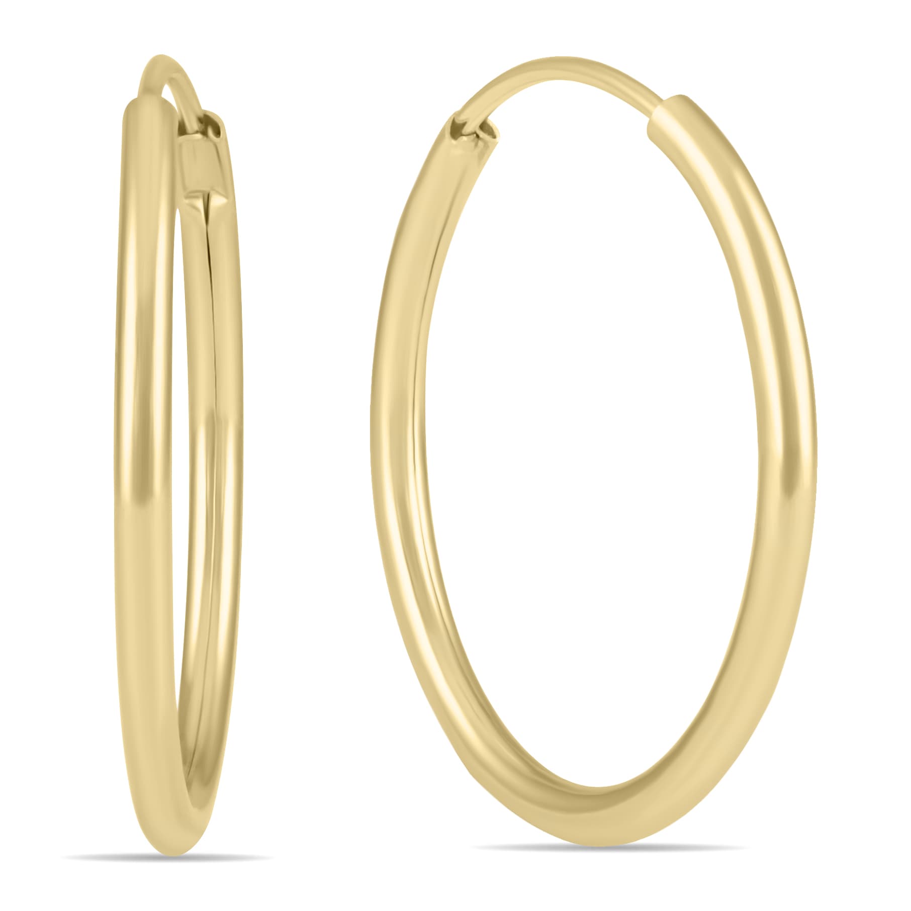 18MM Endless Hoop Earring 14k Yellow Gold