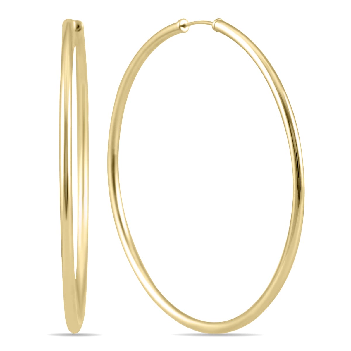 40MM Hoop Earrings in 14k Yellow Gold