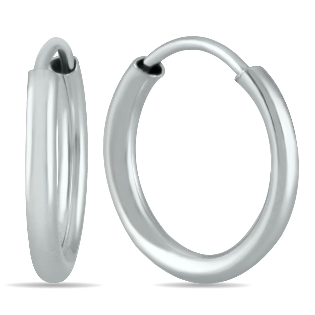10MM Endless Hoop Earring in 14k White Gold