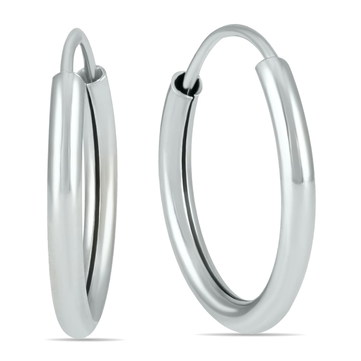 12MM Endless Hoop Earring in 14k White Gold