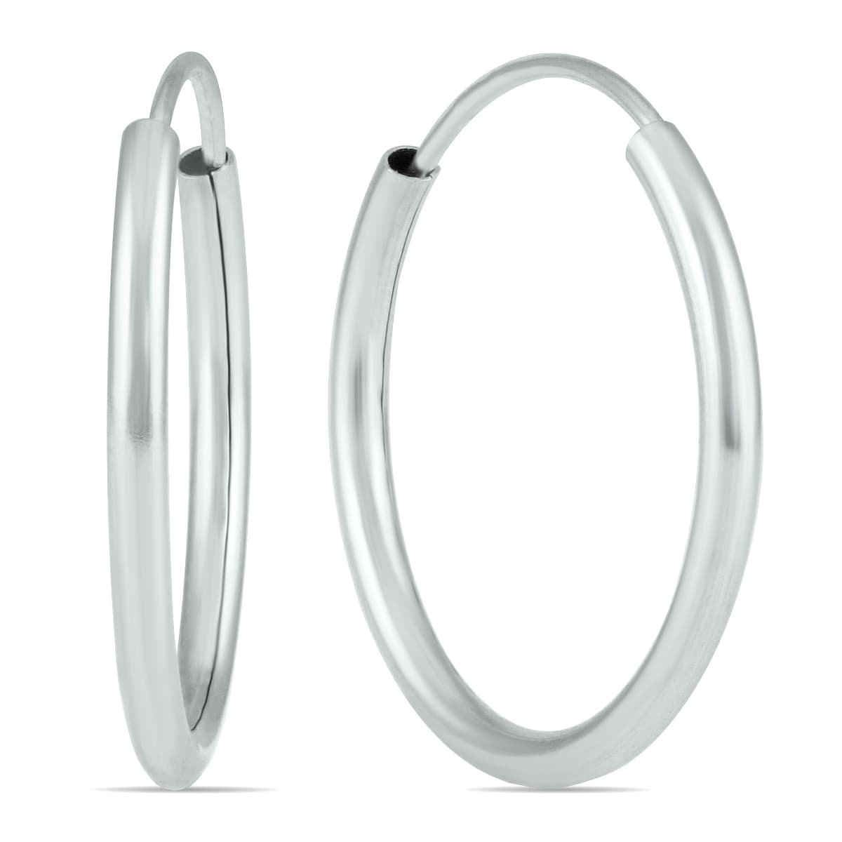 16MM Endless Hoop Earring in 14k White Gold