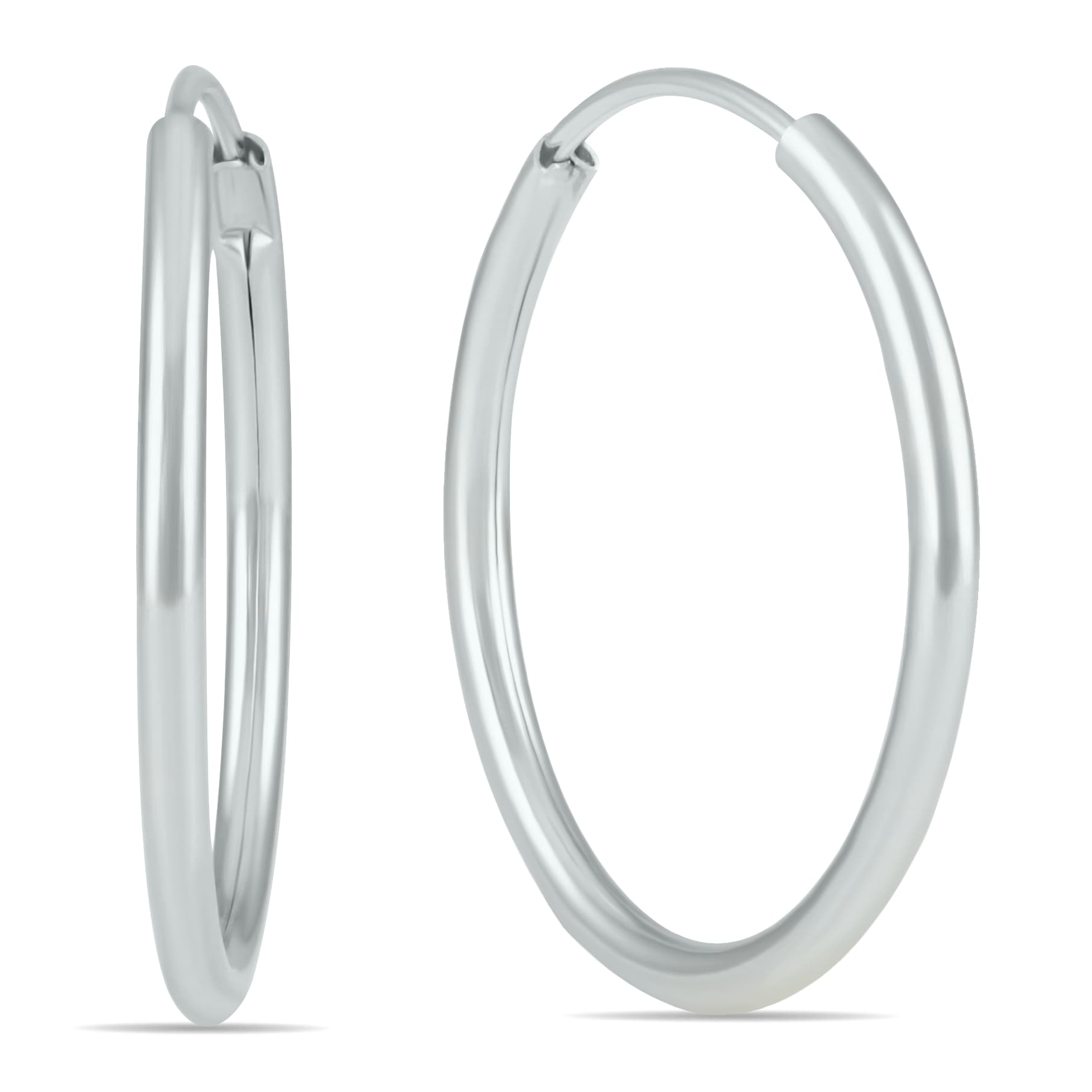 18MM Endless Hoop Earring in 14k White Gold