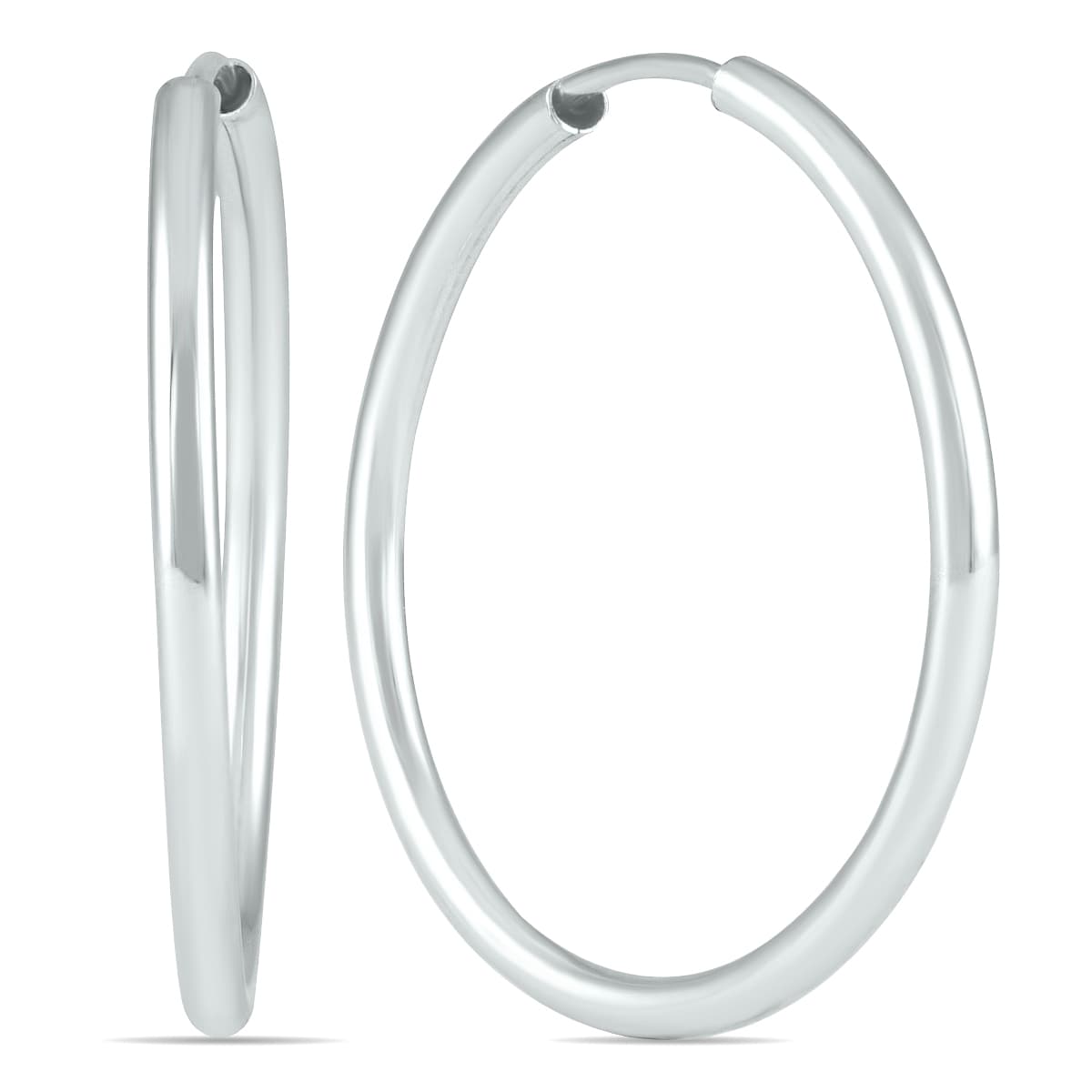 21MM Endless Hoop Earring in 14k White Gold