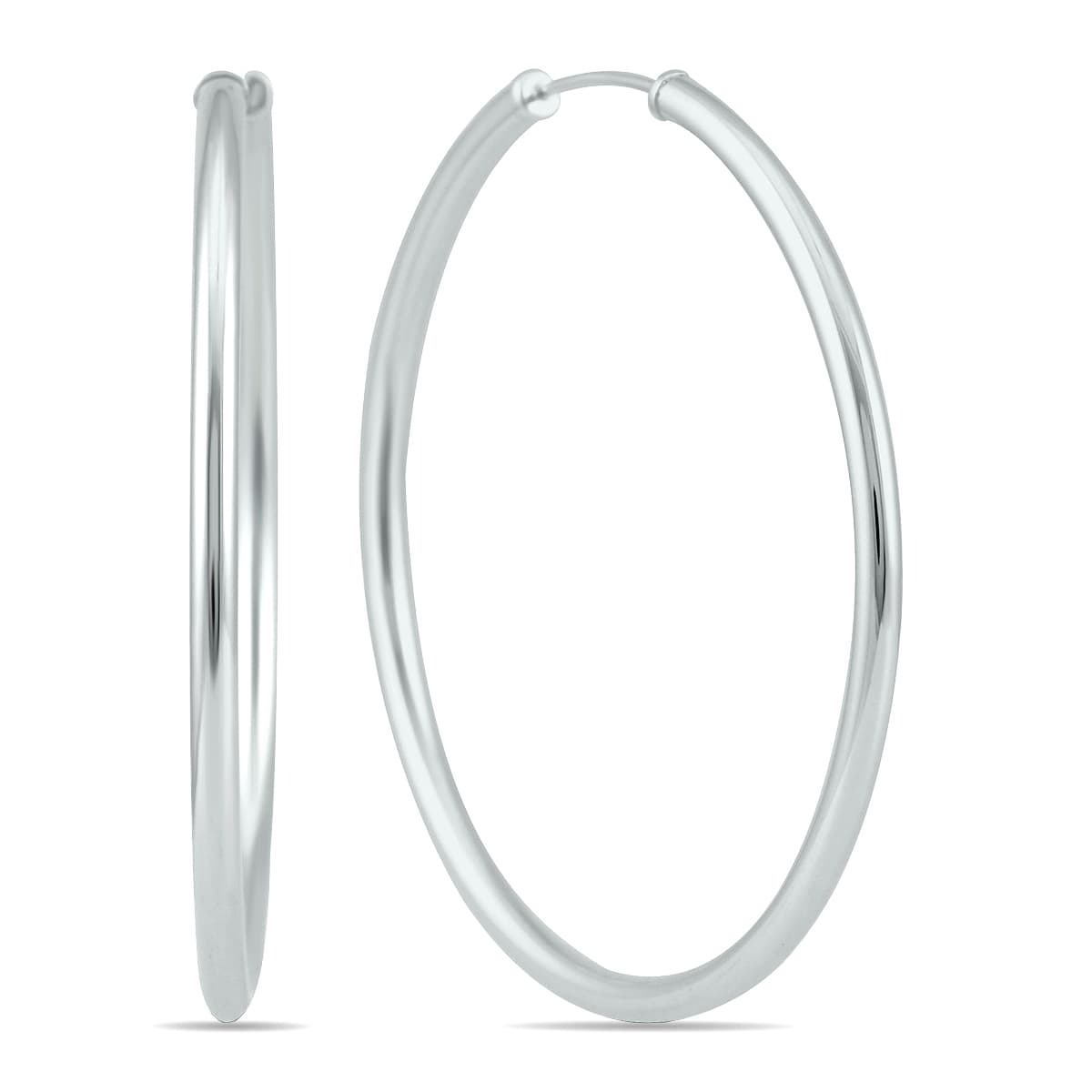 40MM Endless Hoop Earring in 14k White Gold