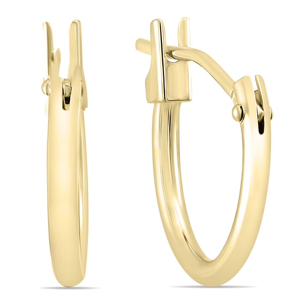 14K Yellow Gold 12MM Hoop Earrings (1.5MM Gauges)