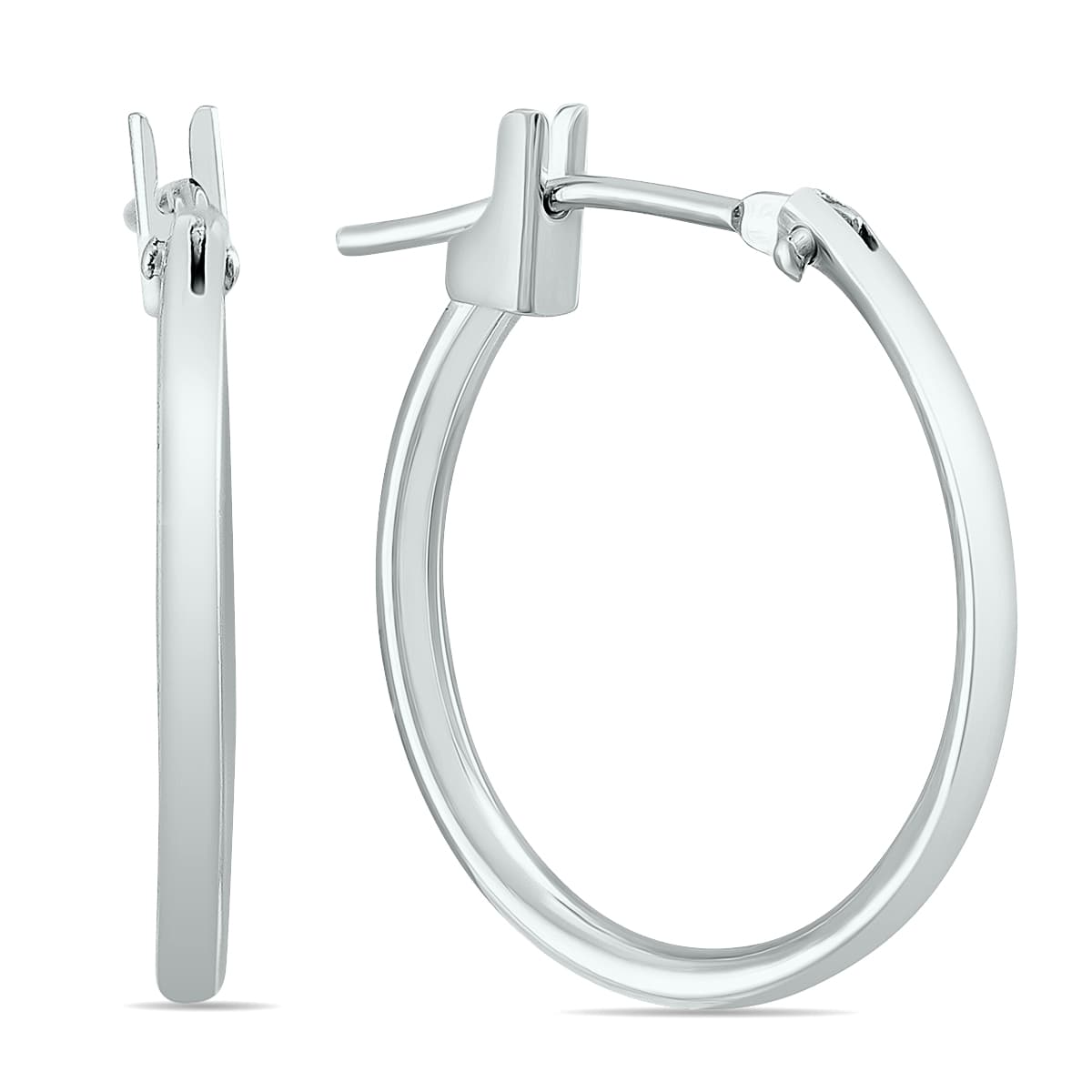 14K White Gold 16MM Hoop Earrings (1.5MM Gauges)