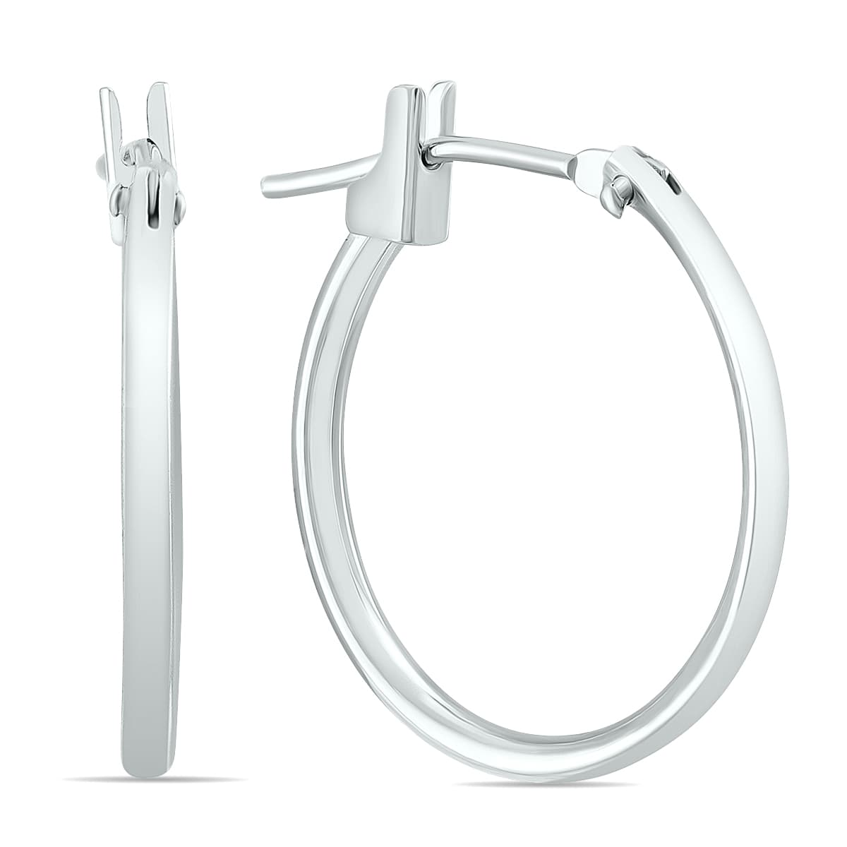 14K White Gold 18MM Hoop Earrings (1.5MM Gauges)