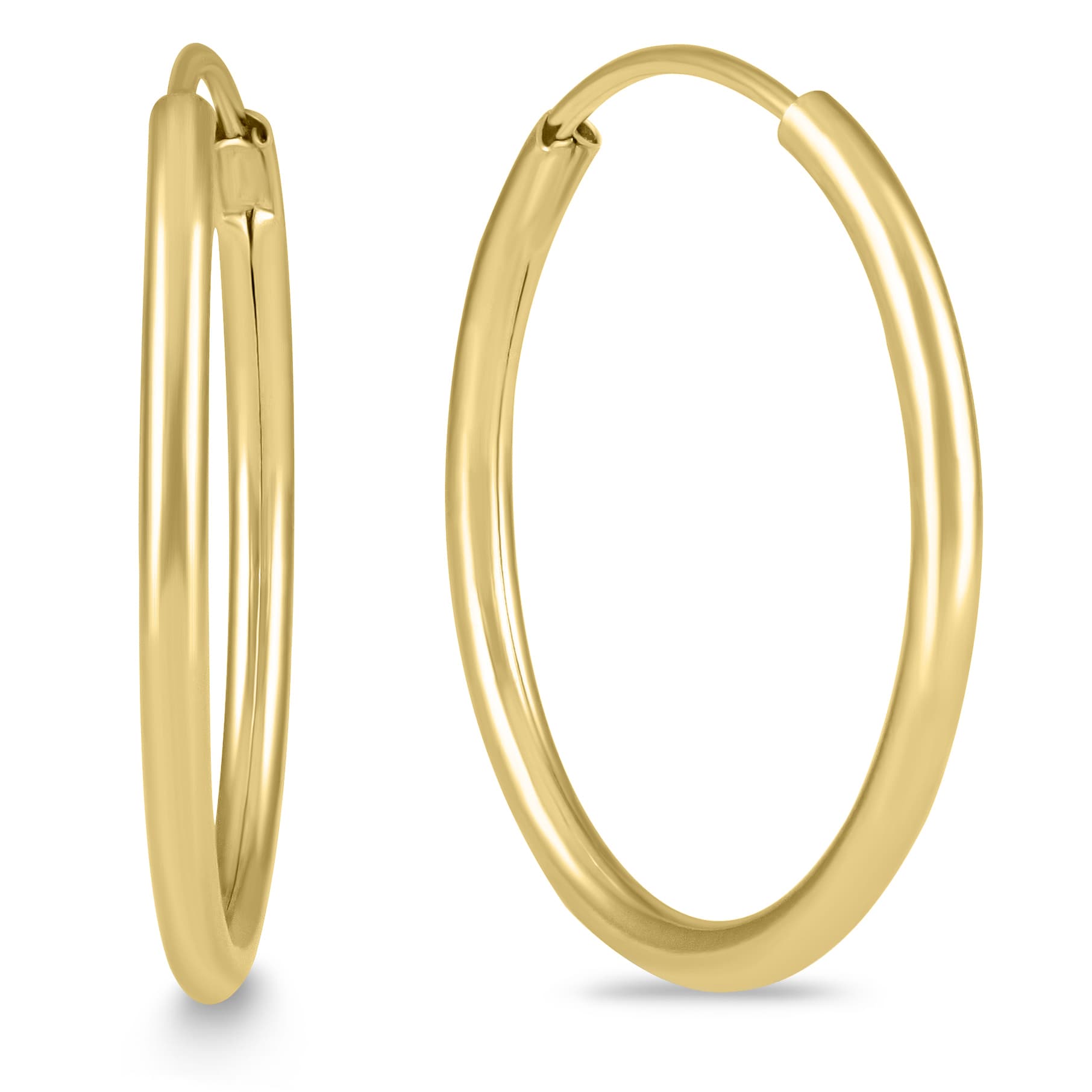 20mm Endless 14K Yellow Gold Filled Thin Hoop Earrings